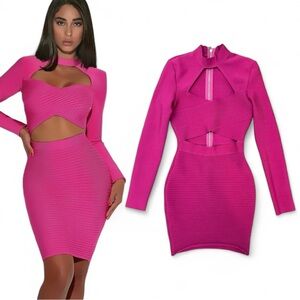 Tiger Mist Pink Cut-Out Mini Dress